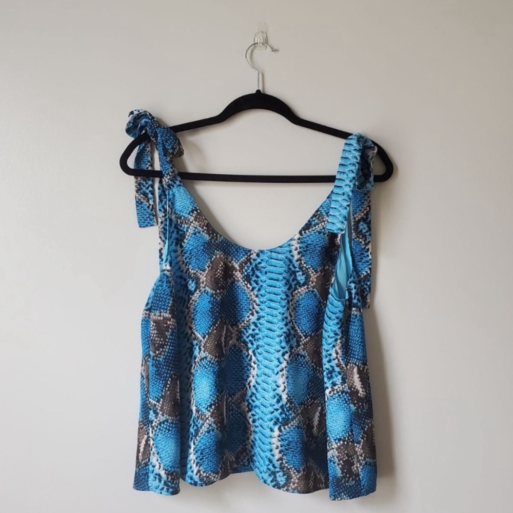 BUDDY LOVE | Blue Snake Skin Sleeveless Tank | L